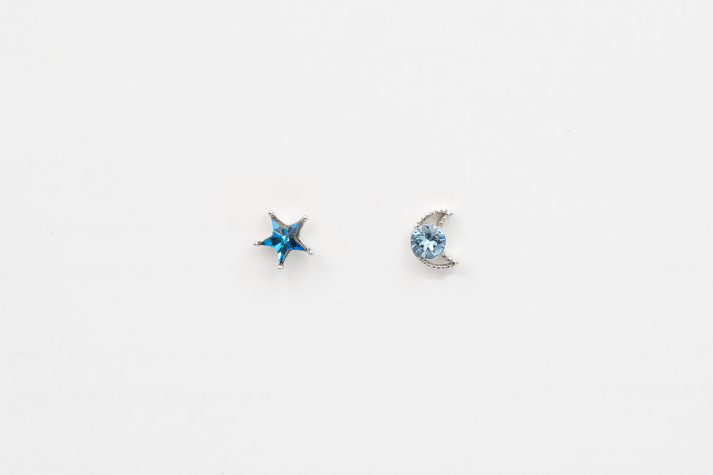 Blue Star & Moon Earrings