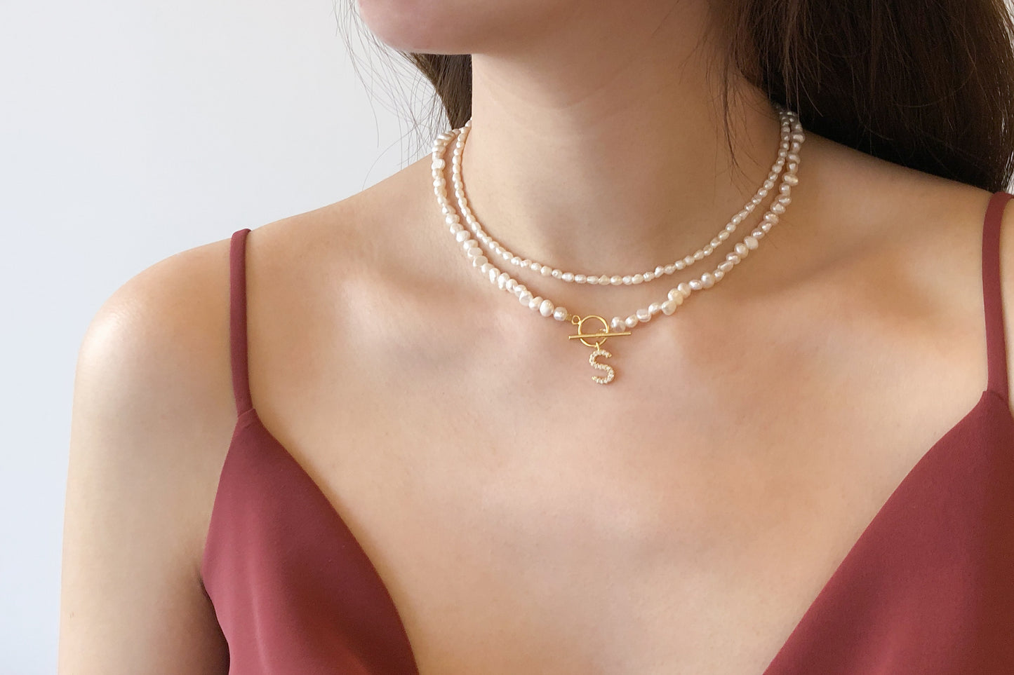 Initial Pearl Necklace